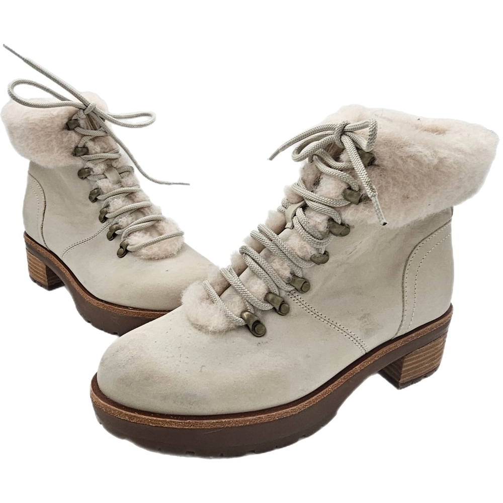Kork-Ease Winslet Shearling-Lined Boots – Cream Suede– Size 6.5 – NWOB – MSRP